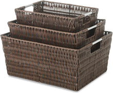 Load image into Gallery viewer, Whitmor Rattique Java Set of 3 Pieces Storage Baskets
