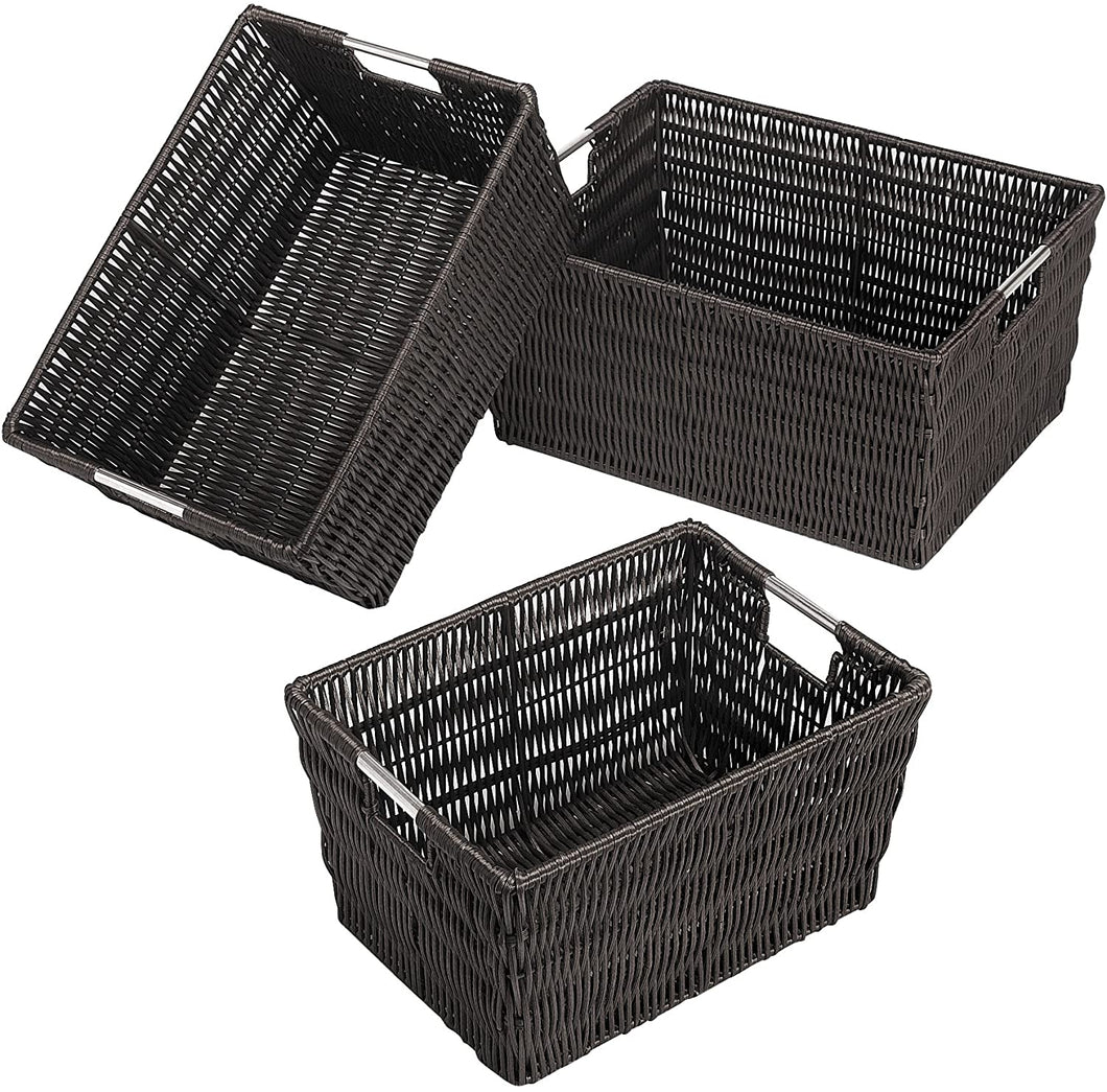 Whitmor Rattique Java Set of 3 Pieces Storage Baskets