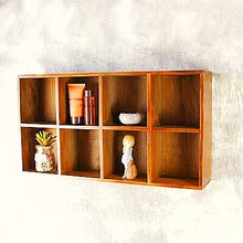 Load image into Gallery viewer, Wall mounted wooden 8 cube shelf
