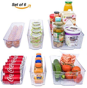 6 piece fridge bin set