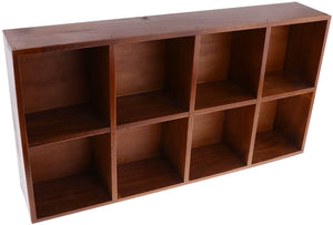 Wall mounted wooden 8 cube shelf