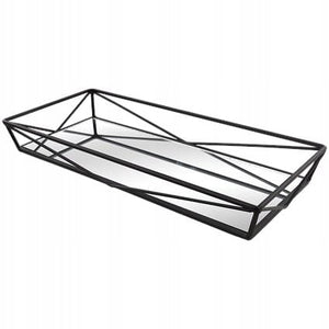 Geometric mirror vanity tray