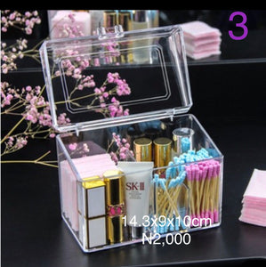 Acrylic makeup organiser.