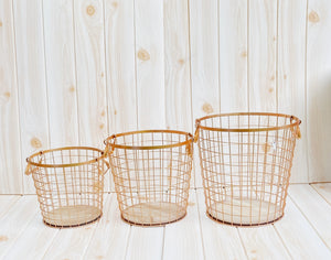 Rose gold baskets