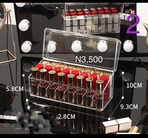 Acrylic makeup organiser.