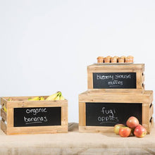 Load image into Gallery viewer, Chalkboard wooden crate
