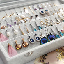 Load image into Gallery viewer, Velvet clear lid jewellery organiser
