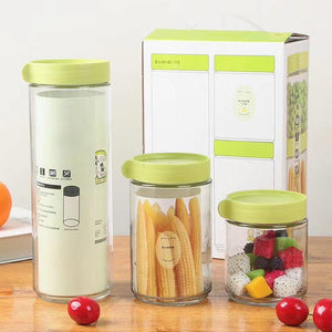 3 piece glass canister set