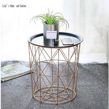 Load image into Gallery viewer, 2 piece metal wire round basket with lid
