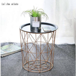 2 piece metal wire round basket with lid