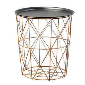 2 piece metal wire round basket with lid